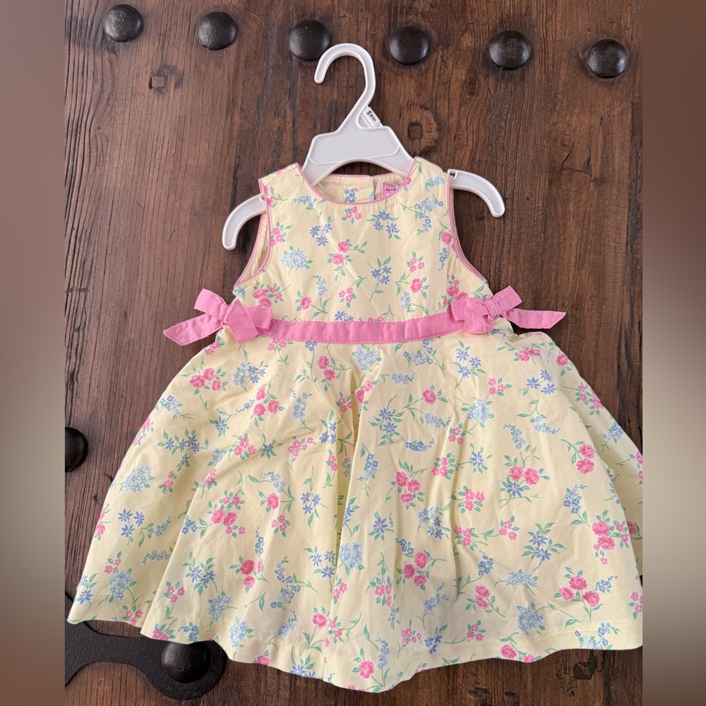 6-9 mo Emma’s garden Floral Yellow & Pink Kids Dress w bloomers NWT